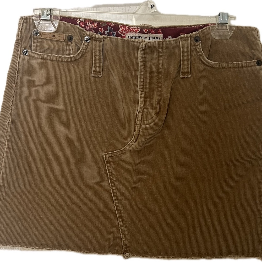 Tommy Hilfiger Brown Tan Mini Corduroy Skirt